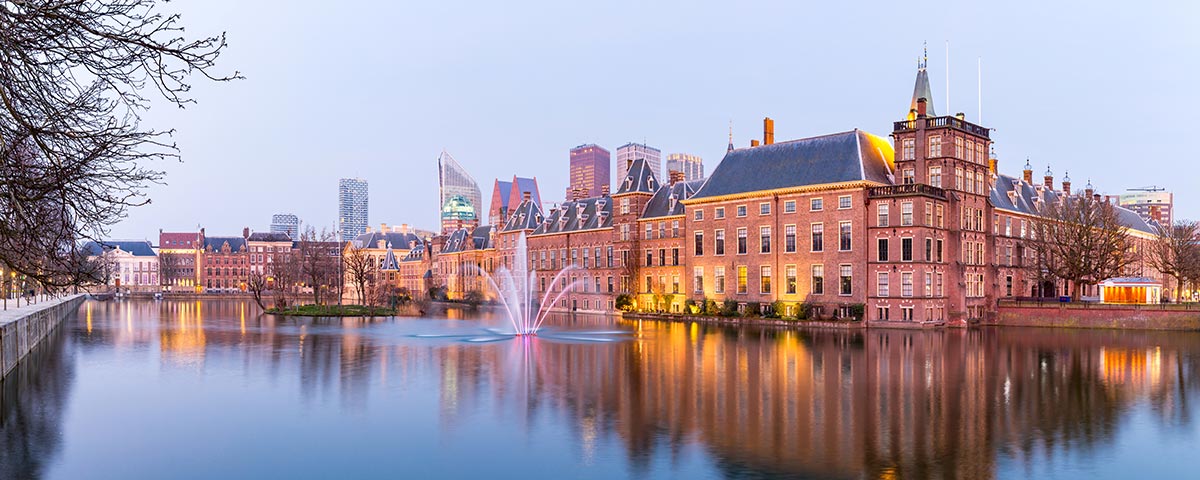 Uitzicht hofvijver Den Haag